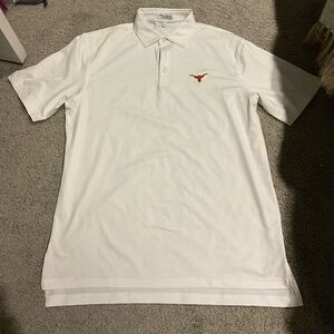 Peter Millar White UT Longhorn Short Sleeve Shirt